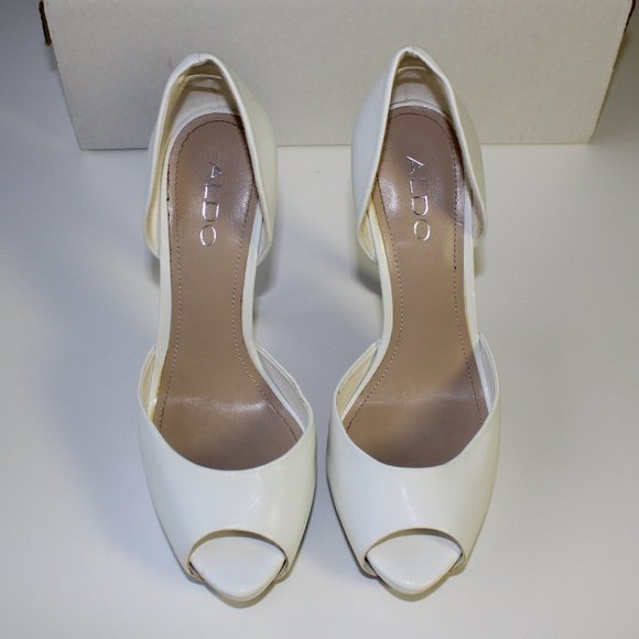 Aldo White Peep Toe D'orsay Platform Heel - Picture 2 of 9